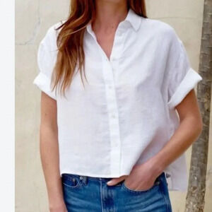 AYR Crisp White Short Sleeve Blouse